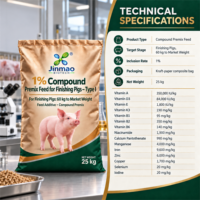 Jinmao 1% Prémélange composé d'additifs alimentaires de type I pour porcs de finition, de 60 kg à 25 kg de poids de marché