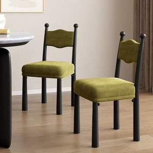 Set sedia <span class=keywords><strong>da</strong></span> <span class=keywords><strong>pranzo</strong></span> con gambe in legno, tessuto in velluto rosa, sedie con schienale alto in Cashmere <span class=keywords><strong>per</strong></span> sala <span class=keywords><strong>da</strong></span> <span class=keywords><strong>pranzo</strong></span> casa - Product Image 6