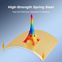 Plaque de lit magnétique en acier à ressort haute résistance Creality K2 Original 293x270mm avec revêtement PEI doré double face, accessoire pour imprimante 3D