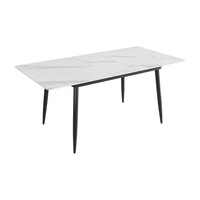 Ensemble table et chaises en pierre rétractables et pliables de style nordique, table à manger rectangulaire moderne et minimaliste