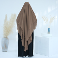 Chador nouvelle turquie frais généraux cravate dos plaine prière écharpe femmes musulmanes 2 couches longue Niqab mousseline de soie Khimar