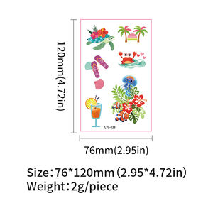 สติ๊กเกอร์สักลายชั่วคราวกันน้ำสำหรับฤดูร้อนรุ่นใหม่ กันเหงื่อ เหมาะสำหรับงานปาร์ตี้ริมชายหาดและสระว่ายน้ำ - Product Image 5