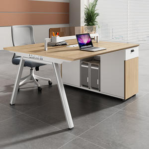 Ensemble bureau et chaise de bureau minimaliste moderne, bureau d'ordinateur pour employé avec espace de rangement avec tiroirs pour la maison ou le bureau - Product Image 2