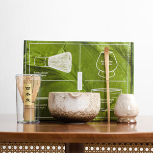 Label kustom 6 buah Jepang Uji 6A organik seremonial Grade Matcha hijau bubuk teh upacara Hadiah <span class=keywords><strong>Set</strong></span> untuk Matcha kotak hadiah - Product Image 2