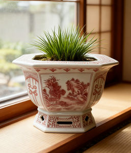 Jingdezhen Style Antique Pot de fleur en céramique chinoise jardinière en céramique rouge Pothos araignée Pot de plante décor à la maison - Product Image 3