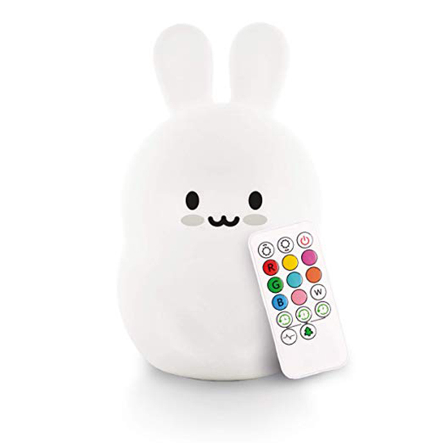 Rechargeable Touch Sensor Nursery Lamp Silicone Rabbit Bunny Night Light for Children for Halloween & Christmas