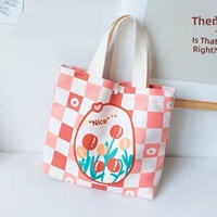 Tas Kerja Baru dan Tas Jinjing Ramah Kereta Dorong Motif Bunga Kanvas Tas Makan Siang Pelajar Lucu dan Ringkas untuk Ibu