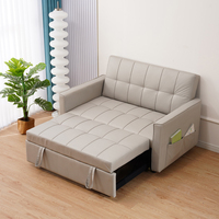 Canapé-lit pliant moderne de taille double en tissu Assemblage gratuit Lits de jour Love Seat Sofa Chair