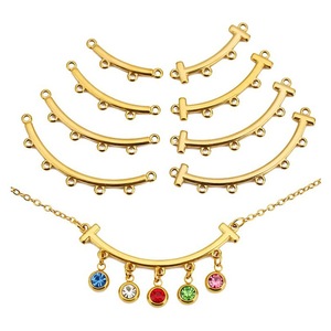 Conector de acero inoxidable estilo bohemio con múltiples orificios para joyería DIY, ideal para collares, pulseras y accesorios de borlas. - Product Image 1
