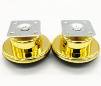 Pieds de canapé ronds en métal, plaqués chrome doré, supports de meubles pour canapé, armoire, meuble TV