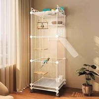 Cage à oiseaux de luxe simple et grande, résistante aux éclaboussures, pour perruches, calopsittes, mynas, agapornis, construction durable en fer et PP