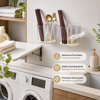Boîte de rangement pour baguettes de cuisine, support mural en plastique de qualité alimentaire avec drainage pour ustensiles de table