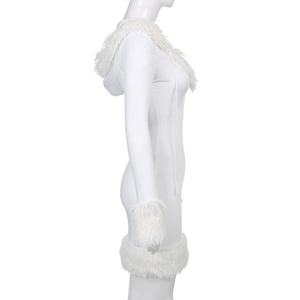 <span class=keywords><strong>2022</strong></span> <span class=keywords><strong>Collection</strong></span> <span class=keywords><strong>hiver</strong></span> élégant décontracté à capuche moelleux col en v robe Sexy moulante blanc respirant et lavable en gros - Product Image 5