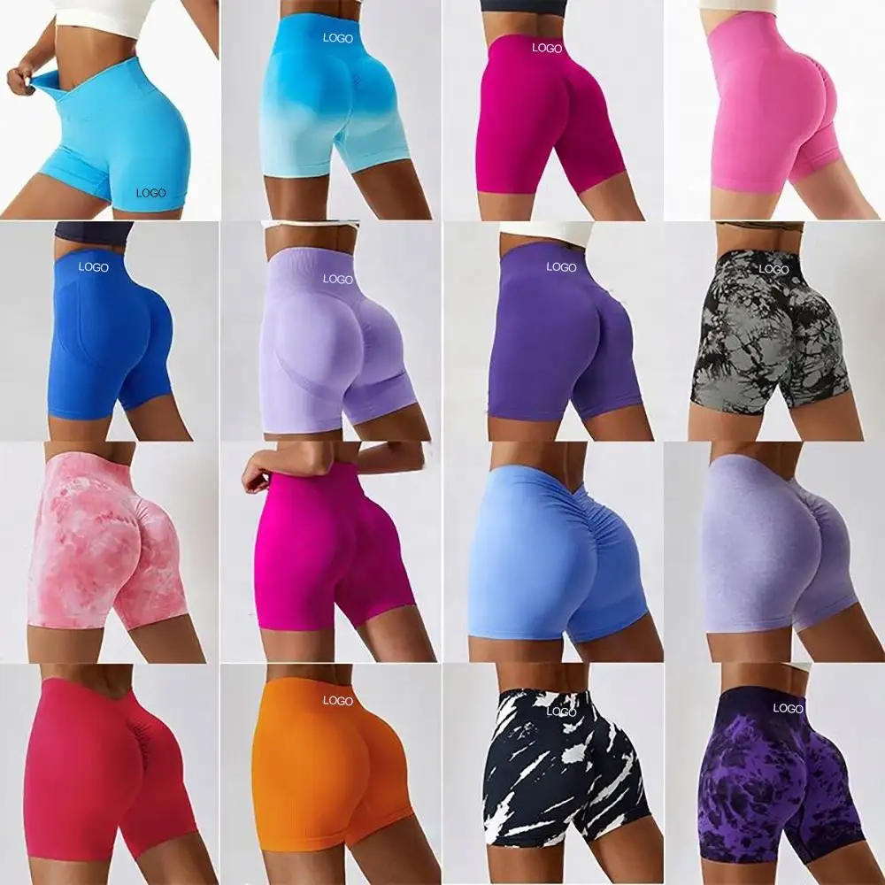 Ecbc Hoge Taille Workout Yoga Leggings Naadloze Fitness Butt Lifting Biker Broek Scrunch Butt Sport Gym Shorts Vrouwen