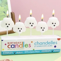 Bougie de gâteau créative en forme de chien de dessin animé pour enfants et adultes, en cire de paraffine, forme ovale - Bougie de pâtisserie pour la fête des Pères et la remise des diplômes