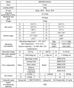 Bras robotisé industriel Borunte BRTIRUS1820A à 6 axes, charge utile de 20 kg, portée de 1850 mm, soudage au laser, précision élevée de 0,05 mm - Product Image 5