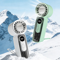 Ventilateur portable multifonctionnel USB sans pales avec compresse froide, moteur sans balais 5 vitesses et veilleuse - Idéal pour l'extérieur