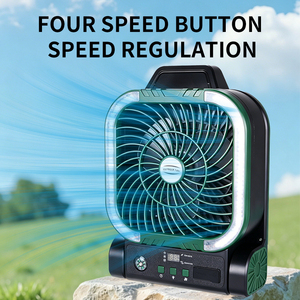 Portable Desk Fan With LED <b>Light</b> Rechargeable USB Powered Foldable Plastic Air Circulator for Outdoor Household <b>Sleep</b> - Product Image 3