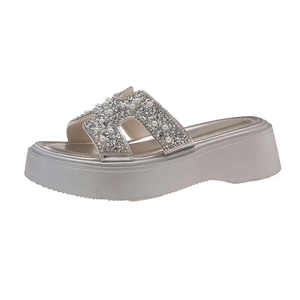 Nuevo Estilo de Zapatos Casuales de Plataforma con Suela Gruesa y Parte Superior de Tela Elástica y PU para Mujer, Ideales para Primavera y Verano con Protección Solar - Product Image 5