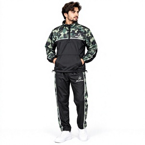 Custom Men Camouflage Tracksuit <b>Black</b> Camo Sportswear Training <b>Jacket</b> & Jogger Pants Wholesale Athletic Tracksuit Manufacturer - Product Image 1