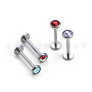 Titanio hilo interno 6/8/10mm cuerpo joyería pendientes cristal gema Labret labio tachuelas oreja cartílago <span class=keywords><strong>Tragus</strong></span> regalo para niños - Product Image 4