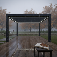 Pergola en aluminium écologique Sweet Home, toit rétractable motorisé à lames orientables, auvent extérieur, gazebo, protection imperméable, éclairage LED facile à installer
