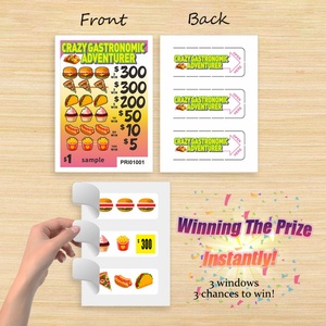 Billets de tombola à languette de sécurité multicouche, en matériau écologique, avec conception de modèle gratuit - Product Image 3