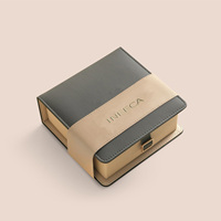 Coffret Cadeau Parfum Flip Fragrance 50ml, Flacon de Parfum Vert, Emballage de Luxe Personnalisé en Cuir PU, Boîte de Rangement en Papier pour Soins de la Peau Femme