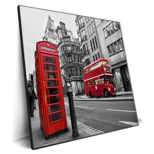 Impressions sur toile Art Déco de haute qualité en gros, décoration murale, haute résolution, vue de la ville de <span class=keywords><strong>Paris</strong></span>, bus rouge, art photographique - Product Image 3