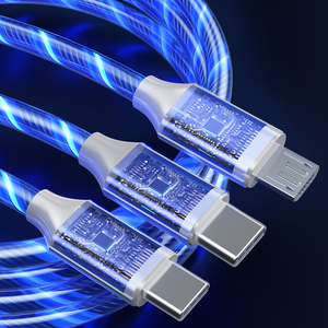 Producto popular 2.4A 3 en 1 <span class=keywords><strong>Cable</strong></span> de carga rápida <span class=keywords><strong>USB</strong></span> LED de PVC 1,2 M <span class=keywords><strong>Cable</strong></span> de datos de carga rápida de varios colores para Samsung para <span class=keywords><strong>iPhone</strong></span> - Product Image 5