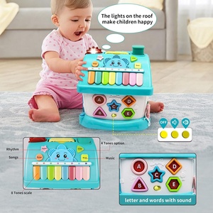 8 trong 1 Montessori âm nhạc học tập và chơi nhà đồ chơi trẻ mới biết đi đa chức năng hoạt động bận rộn nhà <span class=keywords><strong>Cube</strong></span> với ánh sáng và âm nhạc - Product Image 5