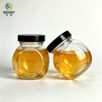 Stoples Kaca Transparan Bulat Kapasitas Sedang-Kecil 230ml untuk Selai, Marmalade, Acar, Pengemasan Makanan Buatan Tangan DIY