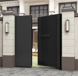 Porte battante en aluminium au design moderne, avec charnière française, pour entrée principale, sécurité, antivol, diverses spécifications - Product Image 6
