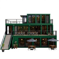 Restaurant en conteneurs à 3 étages, bâtiment modulaire en acier prêt à assembler, café modulaire personnalisé, certifié CE ISO
