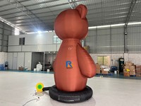 Model Hewan Kartun Raksasa untuk Dekorasi Taman Hiburan, Beruang Cokelat Tiup untuk Dekorasi Panggung dan Iklan