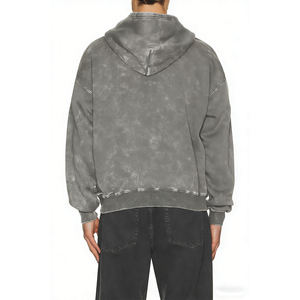 KingSen OEM Sweat à capuche demi-zip pour homme, hiver, épais, respirant, délavé, écologique, coupe ample, streetwear, 100% coton - Product Image 5