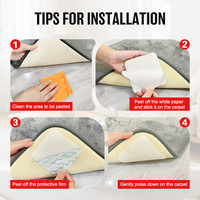 Foam Anti Slip Rug Grips Removable No Trace Adhesive Carpet Pads Non Slip Rug Grippers for Hard Floor 4 Pack 10x10cm