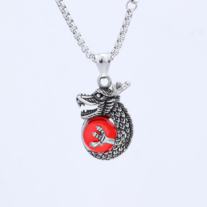 Cartoon Ice out Pendentif <span class=keywords><strong>Dragon</strong></span> <span class=keywords><strong>Ball</strong></span> <span class=keywords><strong>z</strong></span> Punk Rock Acier Inoxydable <span class=keywords><strong>Dragon</strong></span> Griffe Pendentif Rouge Boule <span class=keywords><strong>De</strong></span> <span class=keywords><strong>Cristal</strong></span> Collier avec Chaîne - Product Image 4