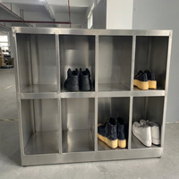 Armoire à chaussures en acier inoxydable SUS304 épaissi, entièrement soudée, pour laboratoire GMP, salle blanche, stockage, anti-rouille, taille personnalisée