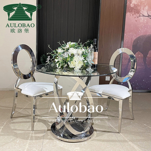 Mesa de Pastel Moderna de Acero Inoxidable con Cristal Espejo para Bodas, Hoteles, Eventos y Comedor en Casa - Product Image 6