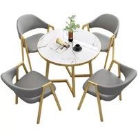 Ensemble de table à manger moderne en MDF avec 4 chaises pour salle à manger, hôtel, restaurant, café, boutique, usage de loisirs et de réception