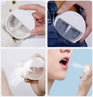 Flacon pulvérisateur rond transparent blanc de 30 ml, portable, cosmétiques, parfum, brume, vide, plastique, mini, type carte de poche