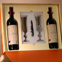 Boîte cadeau magnétique écologique pour deux bouteilles, logo personnalisé, emballage de vin haut de gamme pliable avec poignée, OEM ODM