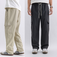 Pantalon Cargo de haute qualité pour hommes pantalon de survêtement à bas baggy pantalon Cargo léger à cordon de serrage pantalon Cargo noir d'automne pour homme