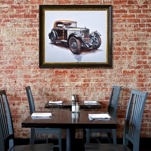 Peinture à l'huile sur toile unique, portrait de voitures classiques jaunes réalistes dessinées à la main, style moderne, taille personnalisée, cadeau - Product Image 6