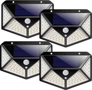 야외 100LED 태양 광 램프 모션 센서 방수 햇빛 전원 벽 정원 태양 광 풍경 - Product Image 1