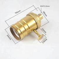 Douille de lampe vintage en laiton E27 avec interrupteur à bouton, support de lampe suspendue rétro Edison 4A250V, base de lampe DIY