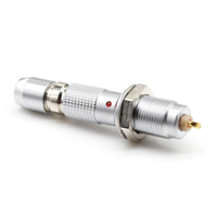 Connecteur circulaire mâle droit à 2 broches, série 00B FGG.00.302, petit format, à verrouillage par poussée et traction