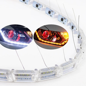 Luces diurnas para automóvil (DRL), luces de cristal en forma de lágrima, luces direccionales de doble color (blanco/amarillo), luces direccionales retráctiles - Product Image 1