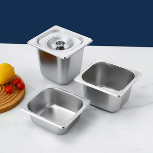 होटल रेस्तरां की आपूर्ति के लिए ढक्कन आयताकार जी पैन के साथ स्टेनलेस स्टील सेवारत ट्रे - Product Image 4